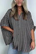 Camilladress Oversized Button Down Batwing Sleeves Striped Shirt