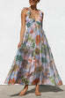 Camilladress Sleeveless V Neck Floral Print Maxi Holiday Dress