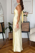 One Shoulder Sleeveless Satin Maxi Party Dress