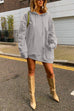 Cozy Thumb Hole Long Sleeves Mini Sweatshirt Dress