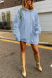 Cozy Thumb Hole Long Sleeves Mini Sweatshirt Dress