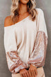 Camilladress Sequin Splice Backless Criss Cross Knit Sweater