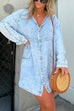 Camilladress V Neck Button Down Pocketed Denim Mini Shirt Dress