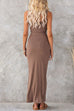 Sleeveless Ribbed Knit Bodycon Maxi Dress