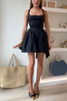 Camilladress Square Neck Bow Knot Backless Mini Dress