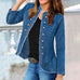 Camilladress Stand Collar Double Breasted Raw Hem Denim Jacket