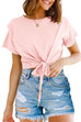 Camilladress Short Sleeve Knot Front Cropped T-shirt