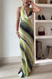 Halter Cowl Neck Open Back Tie Dye Maxi Dress