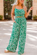 Camilladress Cami Crop Top Elastic Waist Wide Leg Pants Printed Set