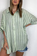 Camilladress Oversized Button Down Batwing Sleeves Striped Shirt