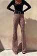 High Waist Bell Bottoms Printed Pants