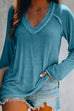 Camilladress V Neck Long Sleeves Solid T Shirt