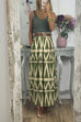 Camilladress Pocketed Geometric Printed A-line Maxi Swing Skirt