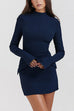 Camilladress Mockneck Long Sleeves Bodycon Mini Dress