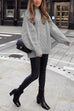 Camilladress Oversized Mockneck Cable Knit Winter Sweater