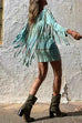 Camilladress Tie Dye Long Sleeves Tassle Mini Dress