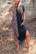 Camilladress Curve Hem Side Split Leopard Splice Long Dress