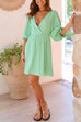 Camilladress Wrap V Neck Puff Sleeve Waisted Mini Dress