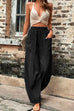 Camilladress Elastic Waist Pockets Tapered Wide Leg Pants