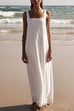 Camilladress Square Collar Striped Maxi Cami Beach Dress