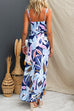 Sleeveless Adjustable Straps Floral Print Maxi Dress