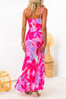 Sleeveless Adjustable Straps Floral Print Maxi Dress