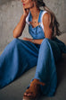 Camilladress Pocketed Wide Leg Baggy Denim Overalls