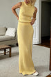 Camilladress Cowl Neck Sweater Top and Elastic Waist Maxi Skirt Set