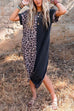 Camilladress Curve Hem Side Split Leopard Splice Long Dress