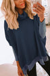 Camilladress Cowl Neck Color Block Side Split Loose Pullover