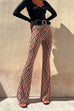 High Waist Bell Bottoms Printed Pants