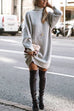 Camilladress Turtleneck Ribbed Knit Oversized Sweater Dress