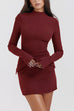 Camilladress Mockneck Long Sleeves Bodycon Mini Dress