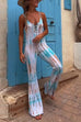 Camilladress Lace-up V Neck Flare Bottoms Tie Dye Skinny Cami Jumpsuit