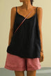 Camilladress Scoop Neck Solid Cotton Linen Cami Top