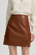 Camilladress Slit Front Faux Leather Mini Skirt