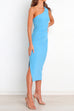 Camilladress One Shoulder Sleeveless Side Split Ruched Midi Dress