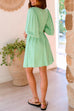 Camilladress Wrap V Neck Puff Sleeve Waisted Mini Dress