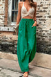 Camilladress Elastic Waist Pockets Tapered Wide Leg Pants