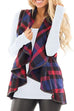 Camilladress Lush Sleeveless Plaid Jacket Vest with Pockets