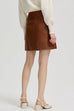 Camilladress Slit Front Faux Leather Mini Skirt