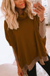 Camilladress Cowl Neck Color Block Side Split Loose Pullover