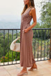 Camilladress Deep V Neck Wide Leg Pockets Sleeveless Jumpsuit