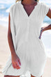 Camilladress Buttons V Neck Sleeveless Ruched Beach Dress