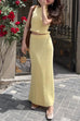 Camilladress Cowl Neck Sweater Top and Elastic Waist Maxi Skirt Set