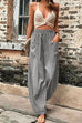 Camilladress Elastic Waist Pockets Tapered Wide Leg Pants