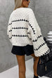 Camilladress Lantern Sleeves Color Block Chunky Knit Sweater