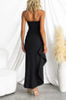 Margo Elegant Strapless Ruched Slit Maxi Dress