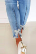 Camilladress Bow Knot Pearl Beaded Pencil Denim Pants