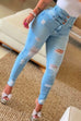 Camilladress Button Up High Waist Ripped Skinny Jeans